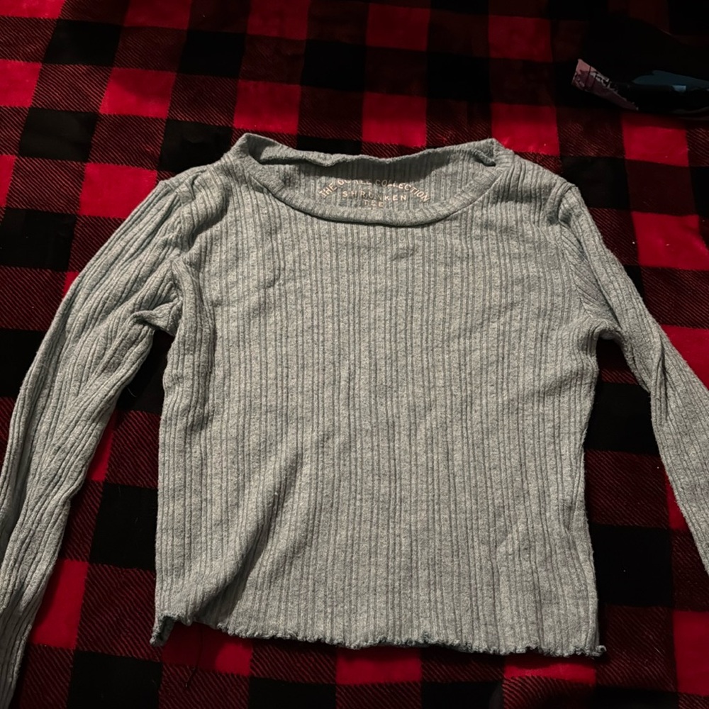 Teal women’s long sleeve crop top